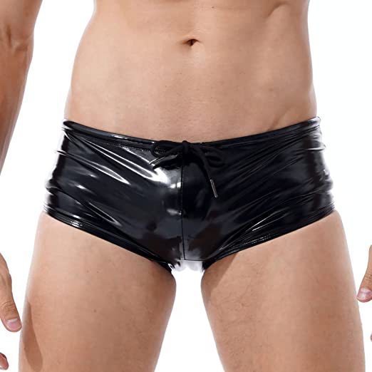 Sexy Bright Mirror PU Leather Men's Underwear Leather