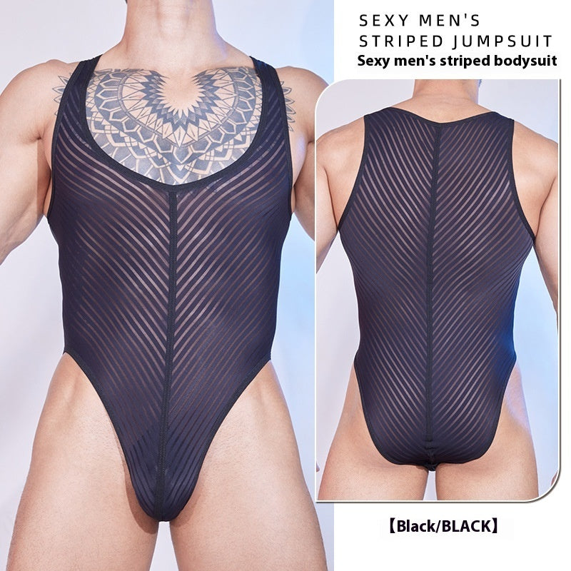 Men's Solid Color Casual Silky Breathable And Fun Jumpsuit