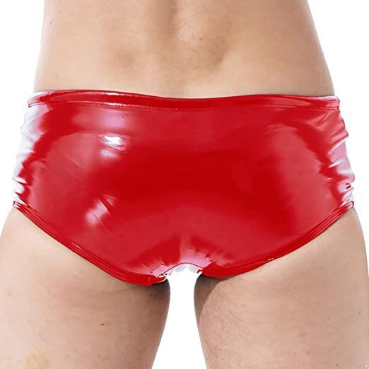 Sexy Bright Mirror PU Leather Men's Underwear Leather